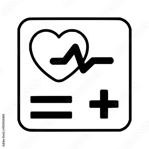 Medical electrocardiogram heart rhythm calculator icon symbolizing health and calculation