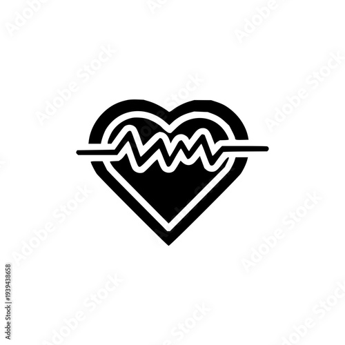 Heartbeat electrocardiogram icon representing cardiac health and medical monitoring