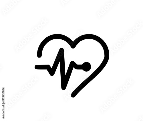 Heartbeat EKG Line Icon – Medical Health Care Symbol