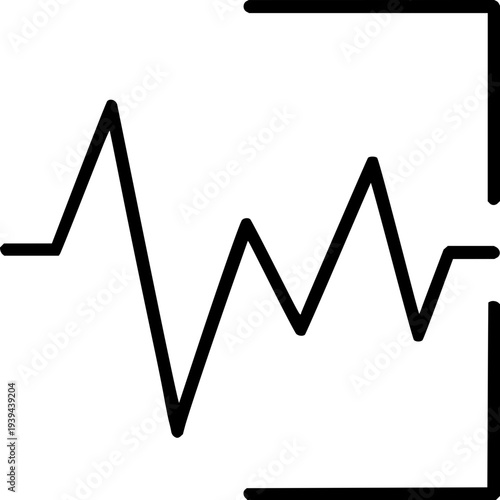 Conceptual graphic representation of a waveform or fluctuating data, within a framing element