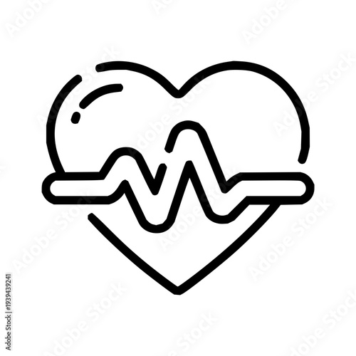 Minimalist Heartbeat Line Icon Representing Health, Medical Care, and Vitality – A Simple Vector Illustration for Wellness and Life Concepts