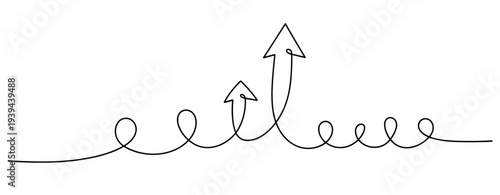 Simple black outline of two arrows on curved line. No editable stroke