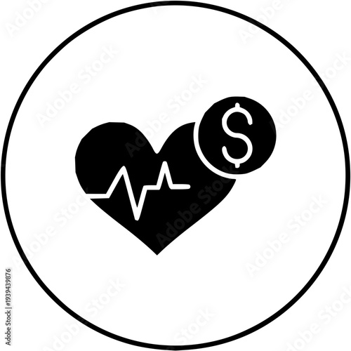 Heart health and financial well-being an icon symbolizing the connection between cardiovascular care and economic stability