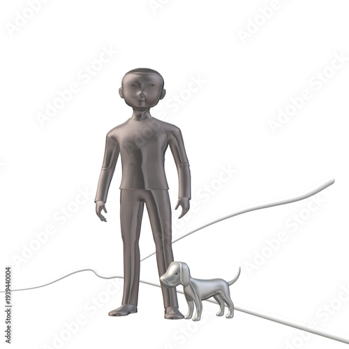  image of a man and a dog with a transparent background
