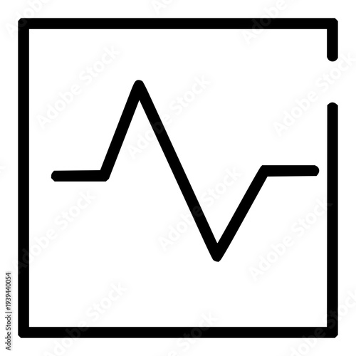 Abstract representation of a fluctuating line graph inside a square frame, symbolizing data analysis, growth, or health monitoring