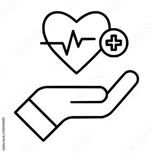 Iconic representation of health support and medical care, symbolizing well-being, life insurance, and vital assistance for a healthy lifestyle