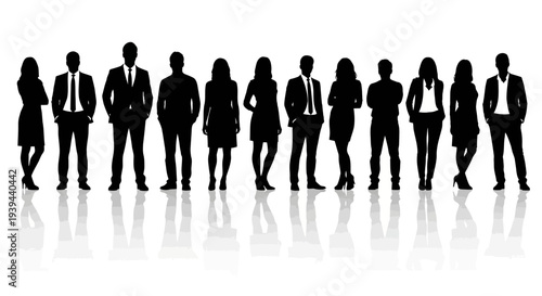Diverse Group of Business Professionals Standing in a, Business Teamwork Concept