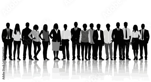 Diverse Group of Business People Standing Together in Professional Attire
