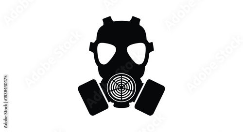 Black gas mask depiction a striking visual representation silhouette