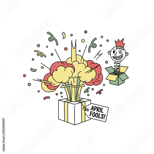 April Fools Cartoon Character Surprise Box.