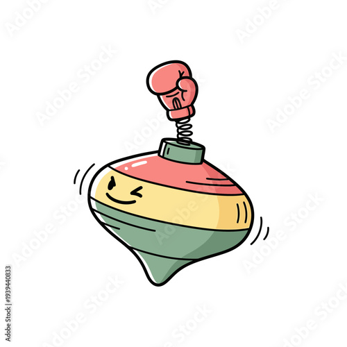 Colorful Cartoon Yo Yo Spinning.