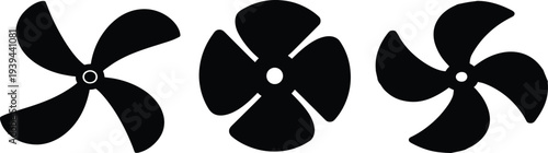 Fan Propeller Vector Pack: 3‑Blade & 4‑Blade SVG Icons .