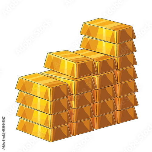 Gold Bars Stacked Representing Wealth and Investment Opportunity