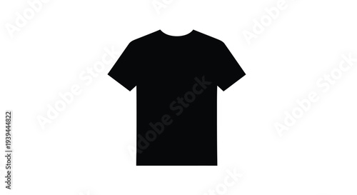 Simple black t shirt graphic isolated on a white background silhouette