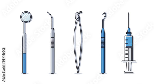 Dental Tools and Syringe Set - Oral Care Equipment.