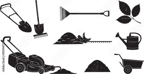 Gardening tools and equipment for yard work and maintenance