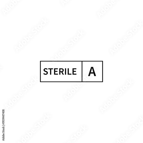 Sterile laboratory label with code A on white background
