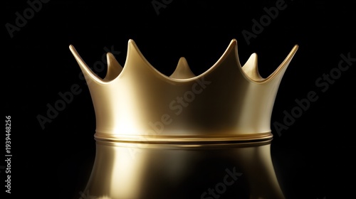 Massive golden crown icon centered on a pure black background. event programs, museum guides, designed for cultural heritage projects and event programs, elevates cultural identity.