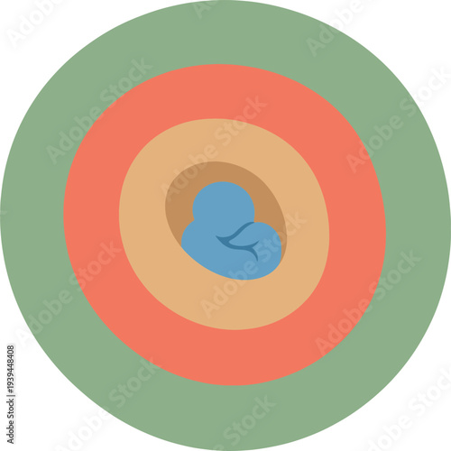 Pregnancy Baby Growth Illustration, Mother Womb with Developing Baby Symbol, Maternal Health and Prenatal Care Concept Vector for Medical, Family and Healthcare Design