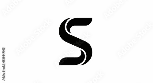 Black Letter S Logo Design Element.