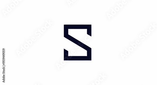 Black Letter S on White Background.