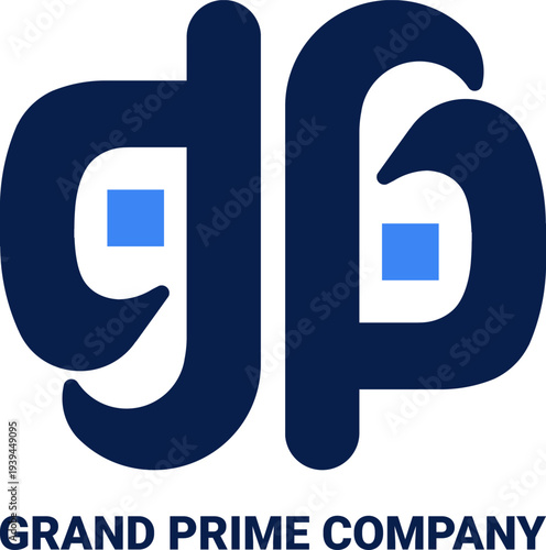 Creative GP monogram logo design with modern typography style. Minimal corporate logo template suitable for company branding, startup identity, business brand, and professional logotype design.