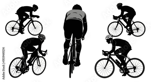 Dynamic Silhouettes of Cyclists in Motion, Representing Competition and Athleticism