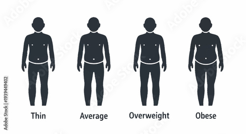 Body Types Silhouette Illustration Set.