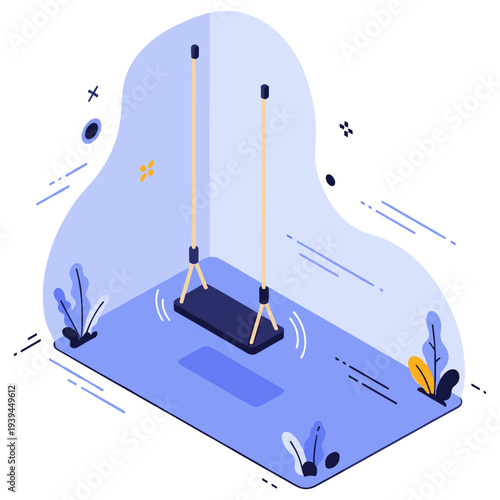 Minimalistic swing illustration with abstract design elements