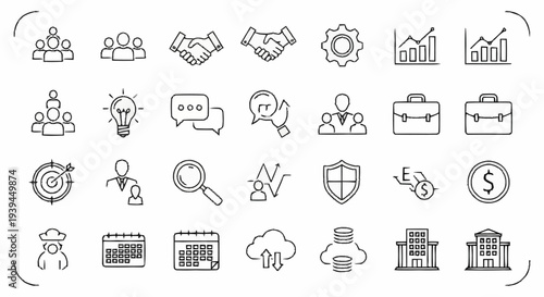 Collection of Business and Finance Icons.