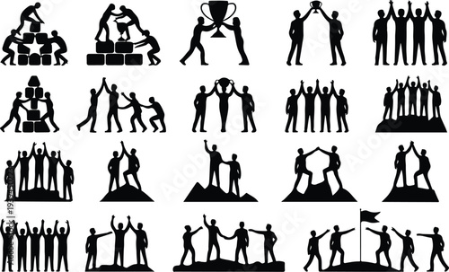 Map Collection Silhouette Icon Set