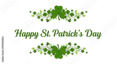 Happy St. Patrick's Day Green Clover Celebration Greeting Card for Festive Irish Holiday Marketing