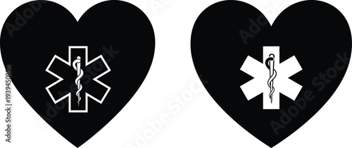 Medical Cardiology Healthcare Heart Icons