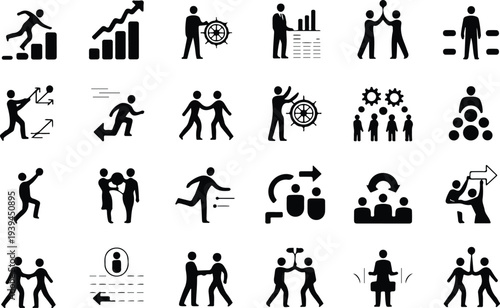 Map Collection Silhouette Icon Set