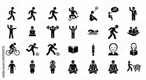 Collection of Simple Human Activity Icons.