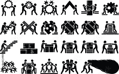 Map Collection Silhouette Icon Set