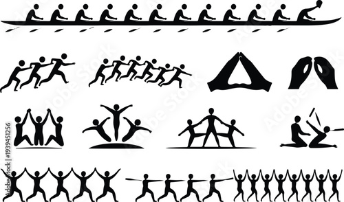 Map Collection Silhouette Icon Set