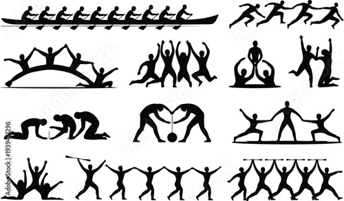 Map Collection Silhouette Icon Set