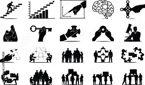 Map Collection Silhouette Icon Set