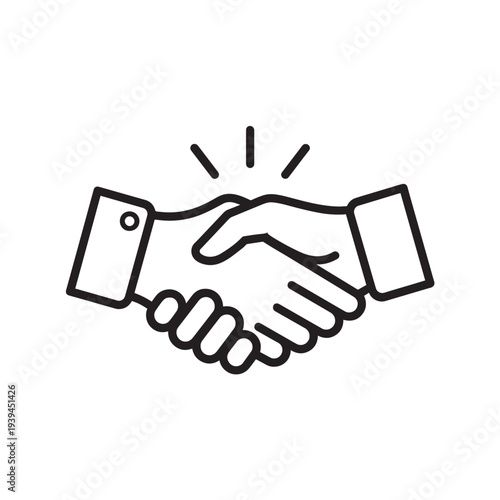 Handshake Icon Representing Agreement and Partnership.