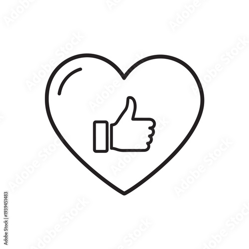 Thumbs Up Inside Heart Icon