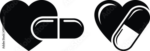 Medical heart health icon collection