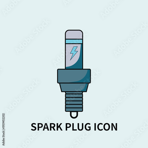 Spark Plug Icon for Automotive Engine Ignition and Car Repair Vector.eps