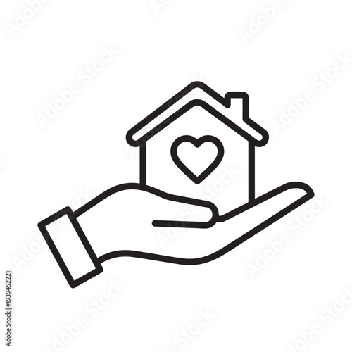 Home Care Real Estate Insurance Icon Hand Holding House