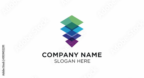 Colorful Diamond Shapes Corporate Logo Design.