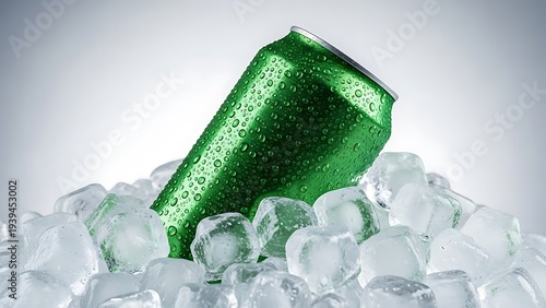 beverage, can, green, ice, cold, condensation, water, drink, refreshing, aluminum, liquid, cool, frost, chill, refreshment, closeup, studio, wet, macro, product, container, thirst, soda, energy, carbo