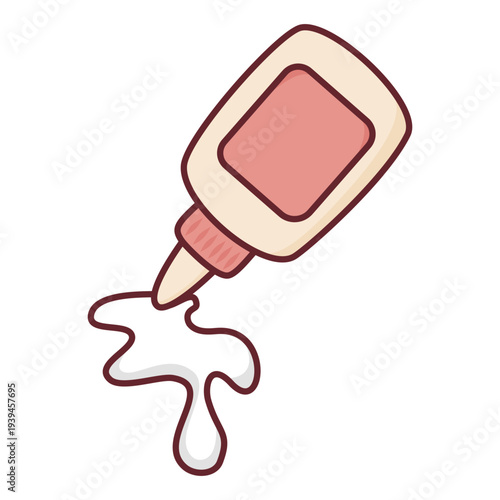 White glue bottle with spilled adhesive for April Fools Day prank