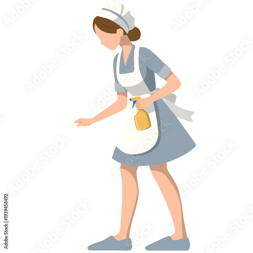 Woman Clean House Illustration.