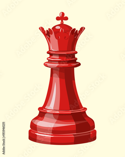 Bold Red King Chess Figure for Passionate Strategy and Dynamic Leadership in Competitive Gaming Illustration