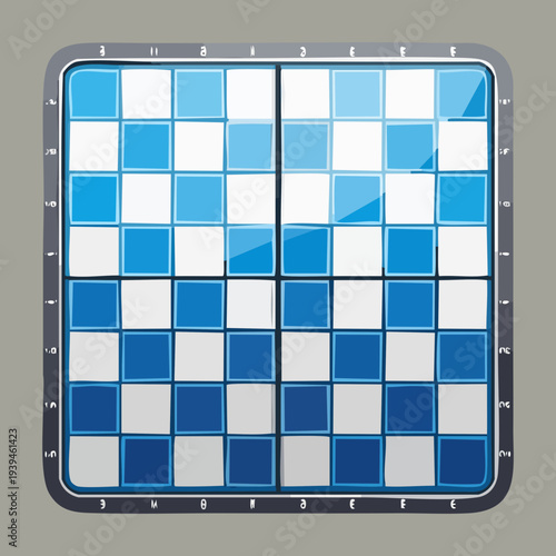Blue and White Checker Chess Board for Strategic Logic Games and Professional Mental Competition Illustration